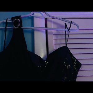 Black Tie Onyx Nite one shoulder/sequin long dress